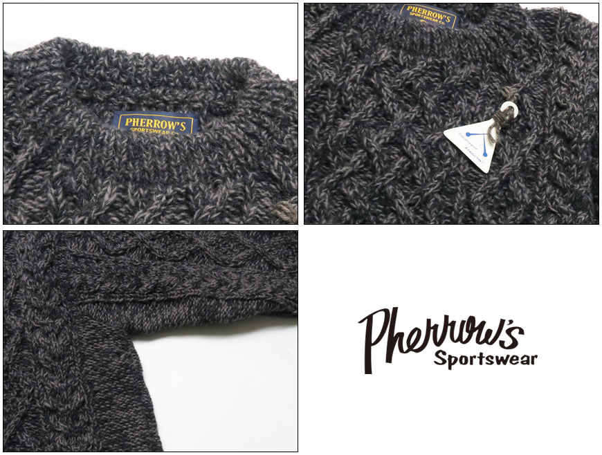 楽天市場】フェローズ Pherrow's 長袖 ハンドニット フィッシャーマン