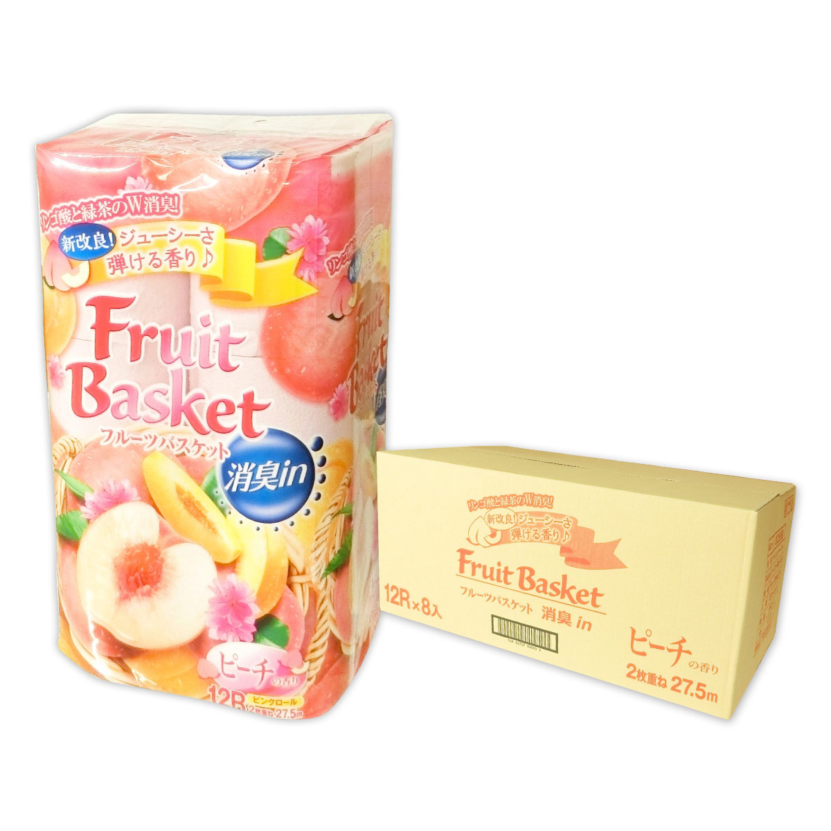 楽天市場】フルーツバスケット 消臭in トイレットペーパー ピーチの