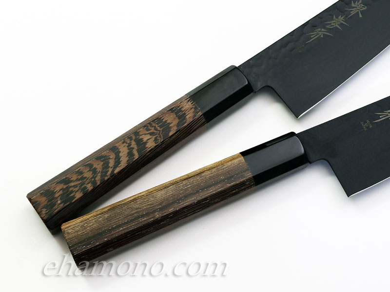 楽天市場】堺孝行 黒影三徳 V金10号鎚目フッ素加工和式包丁 : e刃物