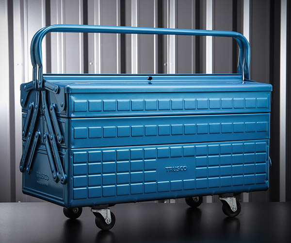 楽天市場】TRUSCO 3段式工具箱 472x220x343 ブルー GT-470-B