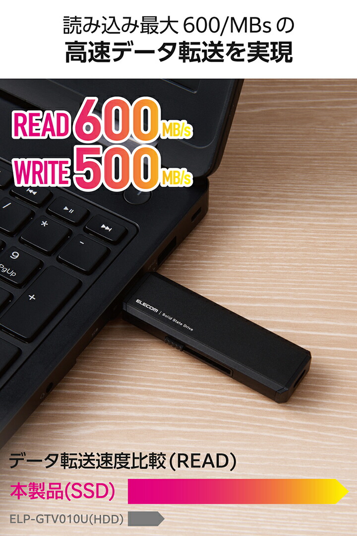 楽天市場】エレコム 外付けSSD USB Type-C USB-A コネクター 対応 外