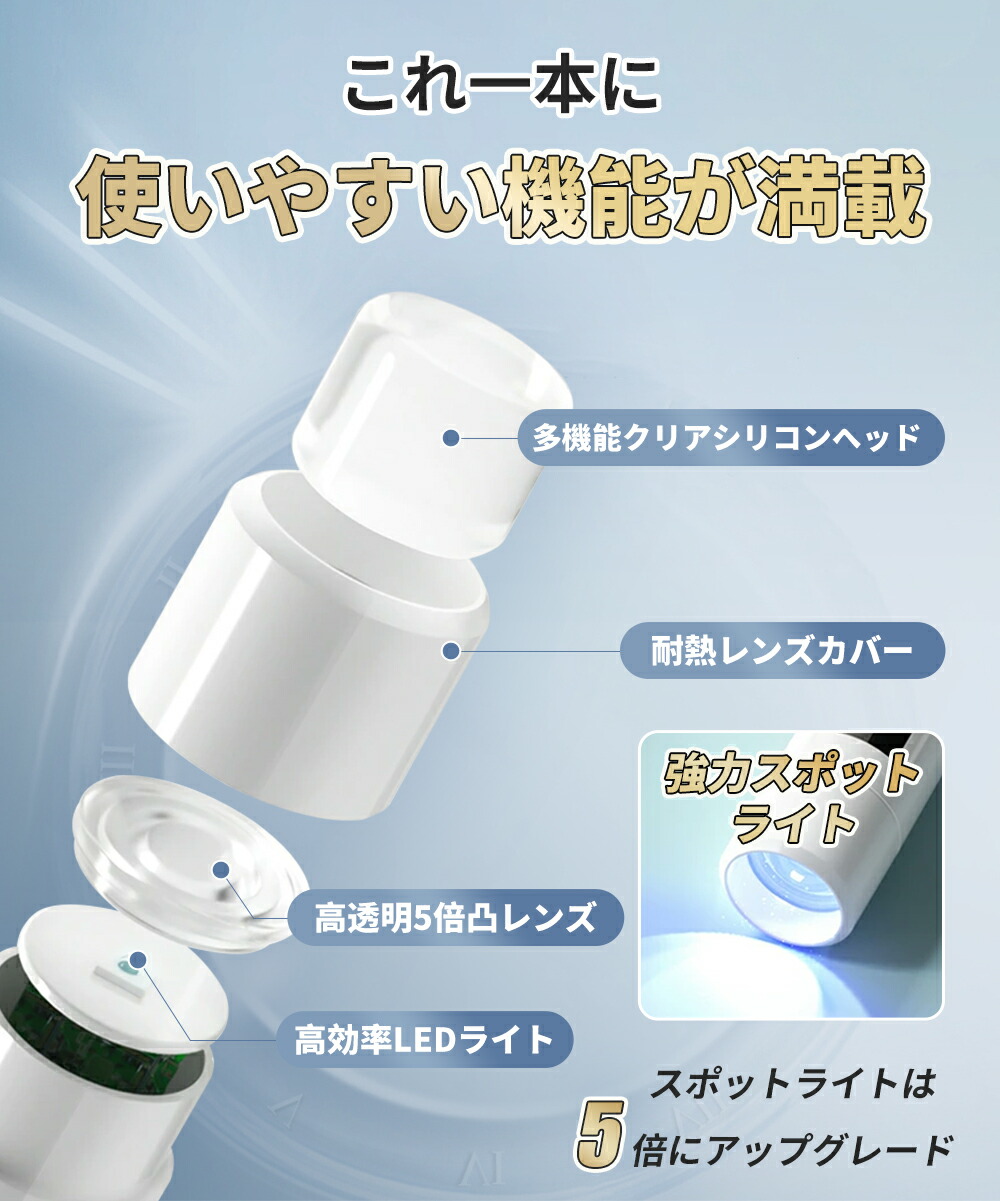 楽天市場】ネイルライト LED ミニネイルライト ホルダー付き