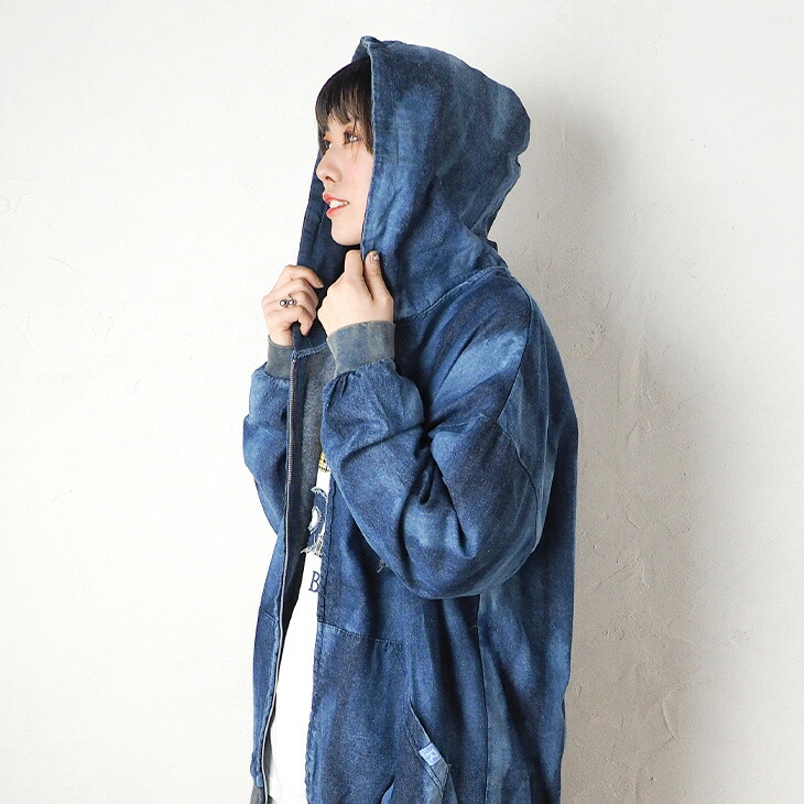 楽天市場】送料無料 ROTE ROSA(ローテローザ)ブリーチデニム パーカー