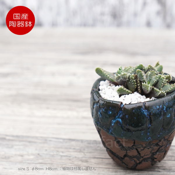 楽天市場】陶器鉢 植木鉢 ミニポット 底穴あり インディゴ 濃茶 S φ8cm