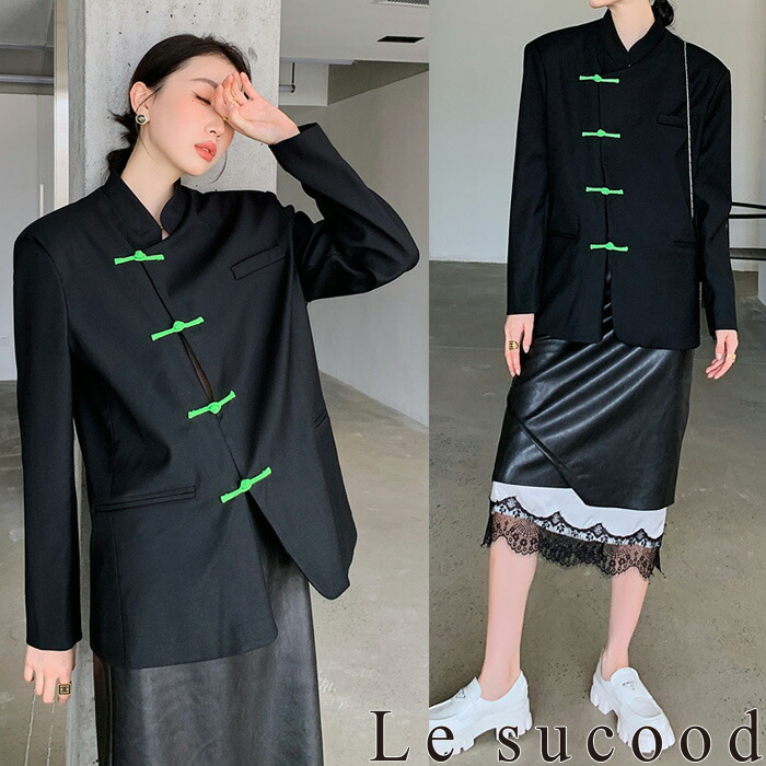 楽天市場】【Le sucood】チャイナボタンモードジャケット チャイナ