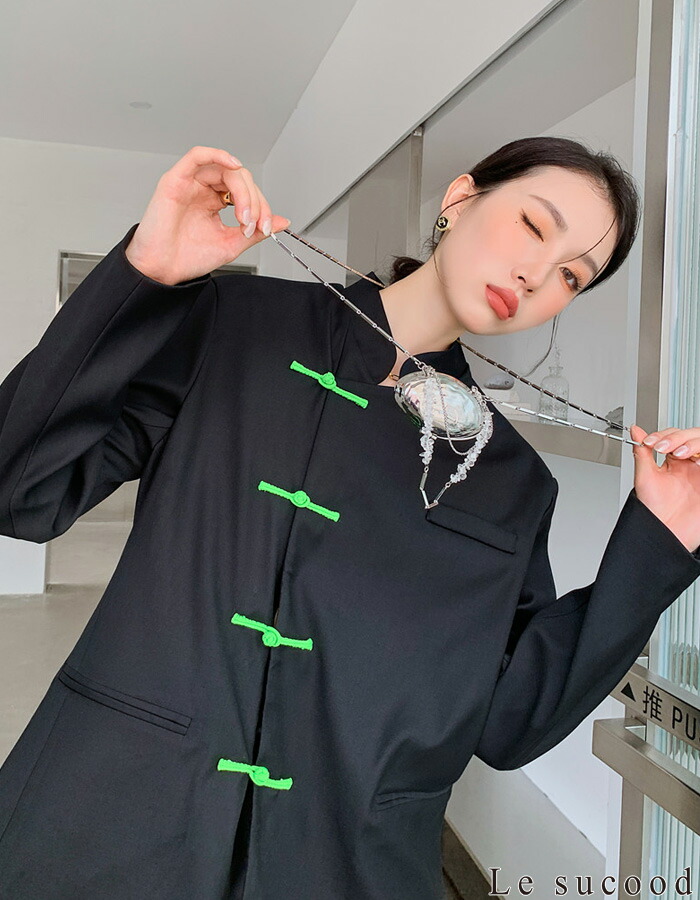 楽天市場】【Le sucood】チャイナボタンモードジャケット チャイナ