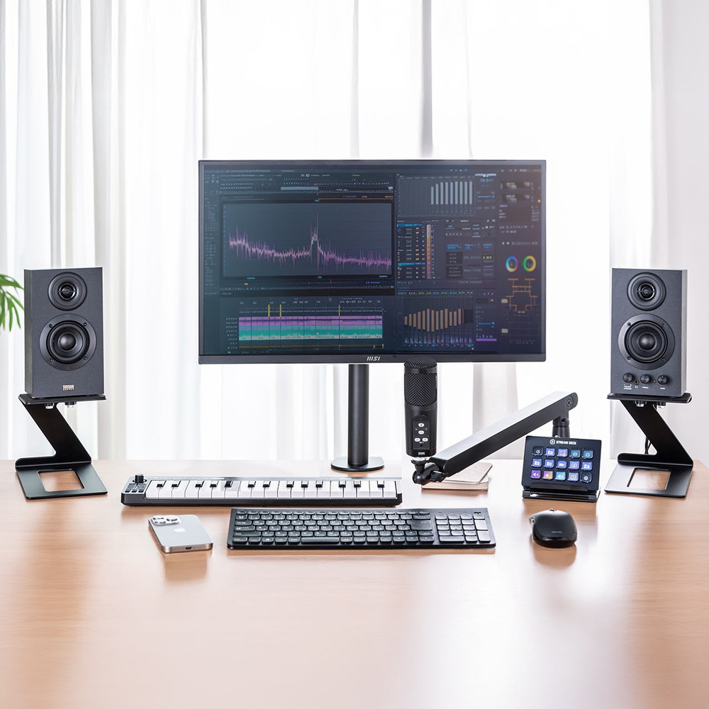 楽天市場】スピーカースタンド 卓上 小型 据え置き 高さ15cm 奥行調整