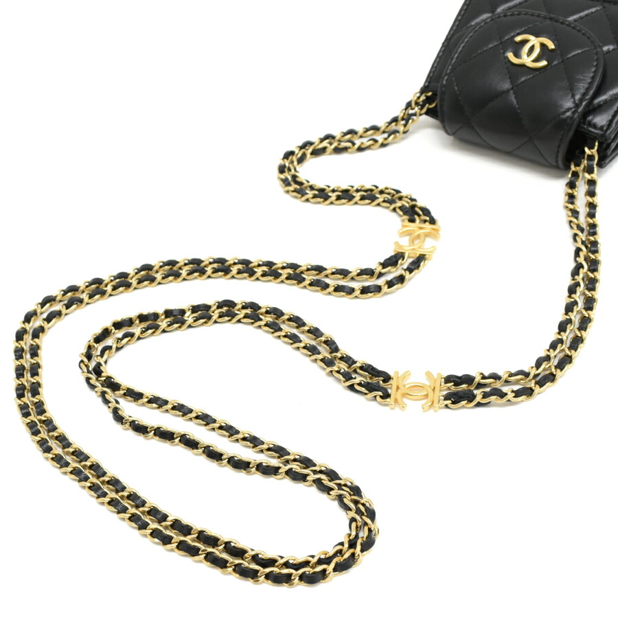 楽天市場】【中古】新品同様 シャネル ミニ チェーン クラッチ