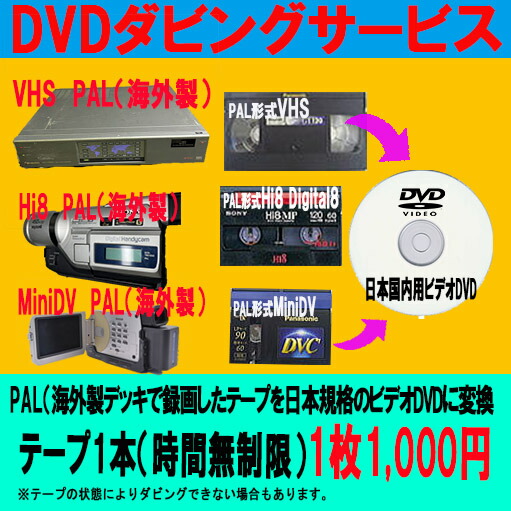 楽天市場】PAL (海外製) の テープ (VHS VHS-C Hi8 MiniDV)を 日本規格