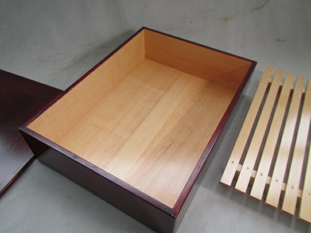 楽天市場】送料無料 木製ネタ箱 小 約350×280×H80mm 拭き漆 漆塗り