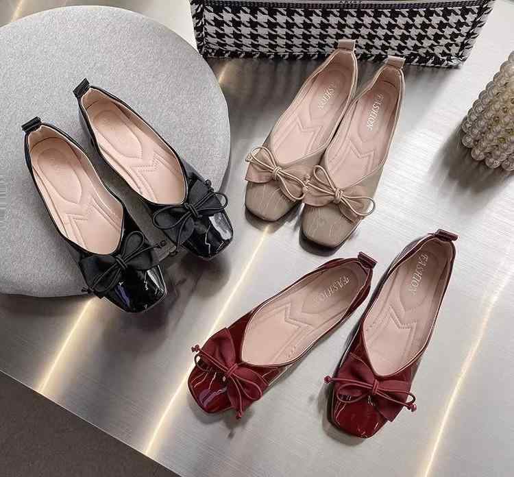 楽天市場】パンプス フラット ぺたんこ シューズ レディース リボン