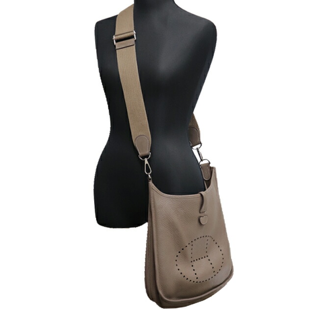 楽天市場】エルメス HERMES エブリン 3PM エトゥープ トゴ シルバー