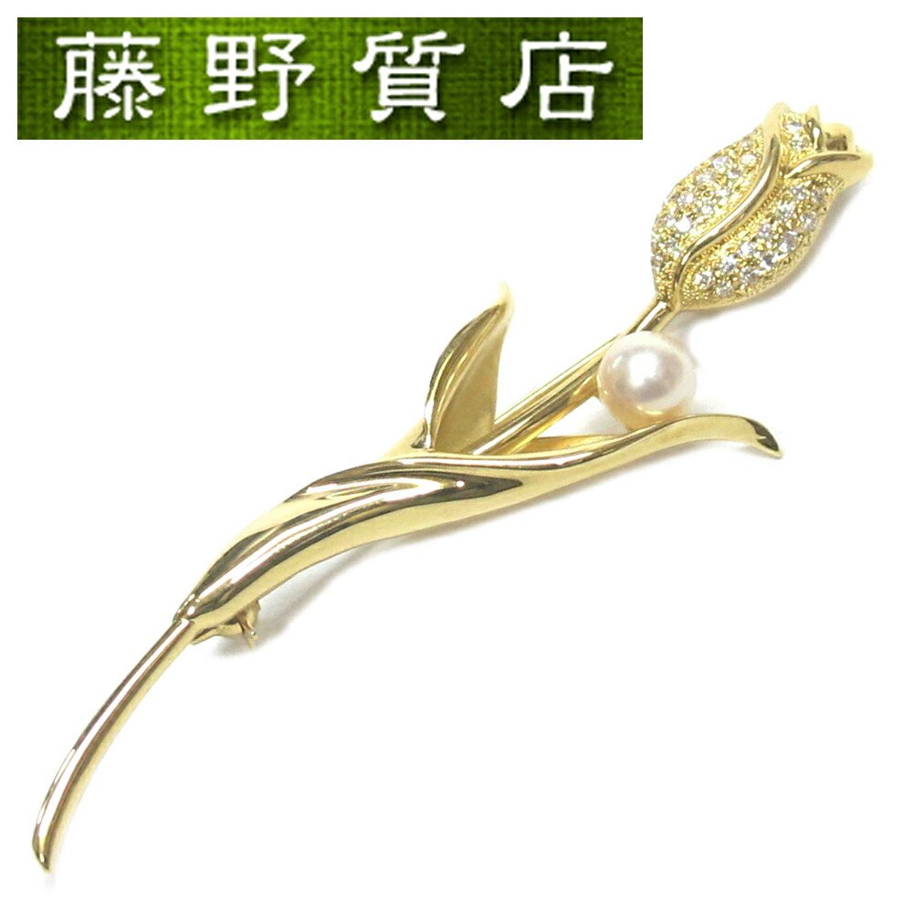 楽天市場】【美品】ミキモト MIKIMOTO チューリップブローチ K18