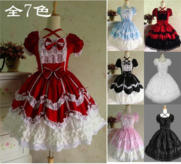 楽天市場】全7色 ロリータ ワンピース ゴスロリ ゴシック コスプレ