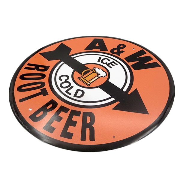楽天市場】ラウンド ブリキ看板 エイアンドダブリュ ビール メタル