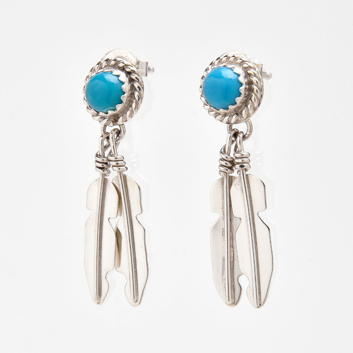 楽天市場】【FUNNY公式ストア】 ナバホ族 フェザー ピアス ターコイズ