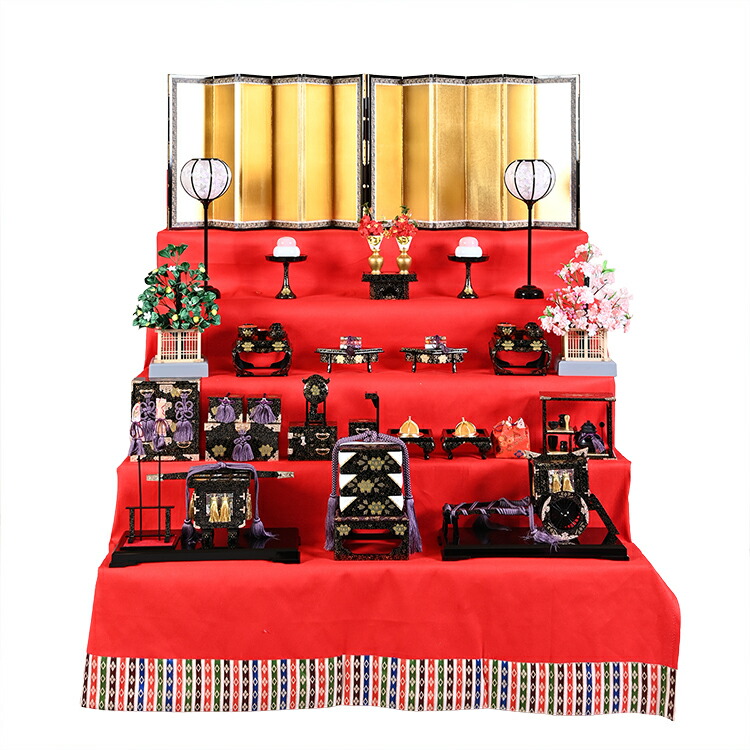 楽天市場】【雛人形】【緋毛氈七段】七段飾 万葉雛 緋毛氈段：九番親王