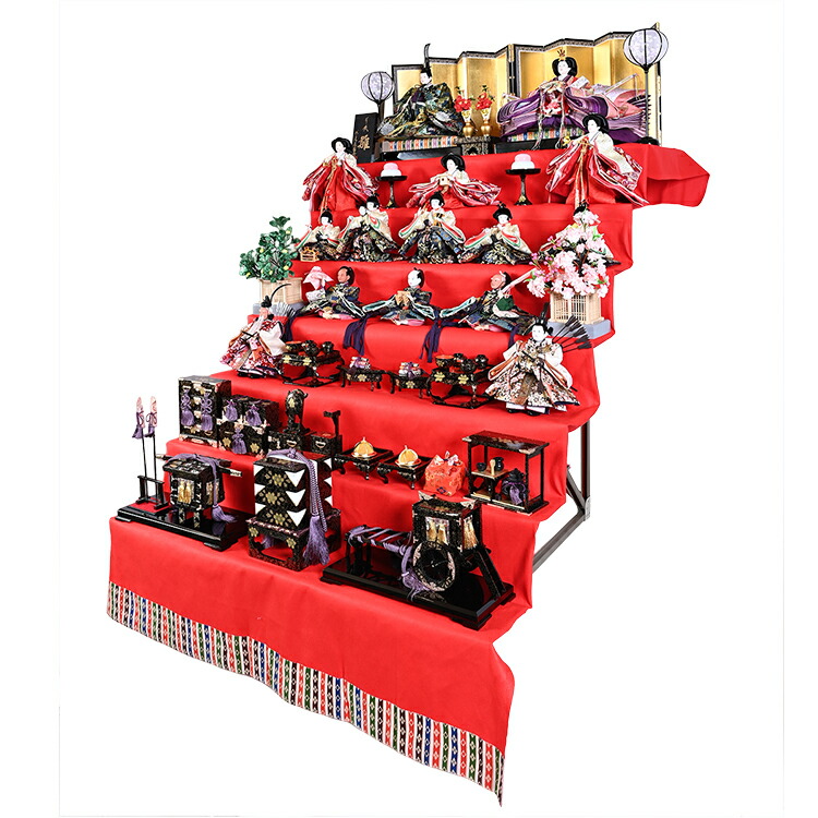 楽天市場】【雛人形】【緋毛氈七段】七段飾 万葉雛 緋毛氈段：九番親王