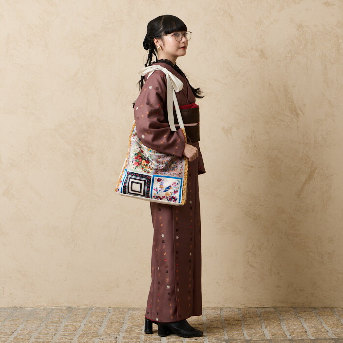 楽天市場】小紋単品「チョコレート」公式 ふりふ 洗える着物 袷 大正