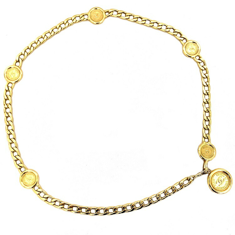 楽天市場】シャネル チェーン ベルト ゴールド ココマーク コイン