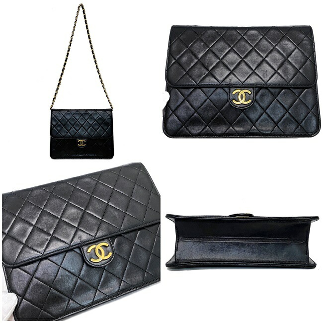 楽天市場】【送料無料】 シャネル チェーン ショルダーバッグ ブラック