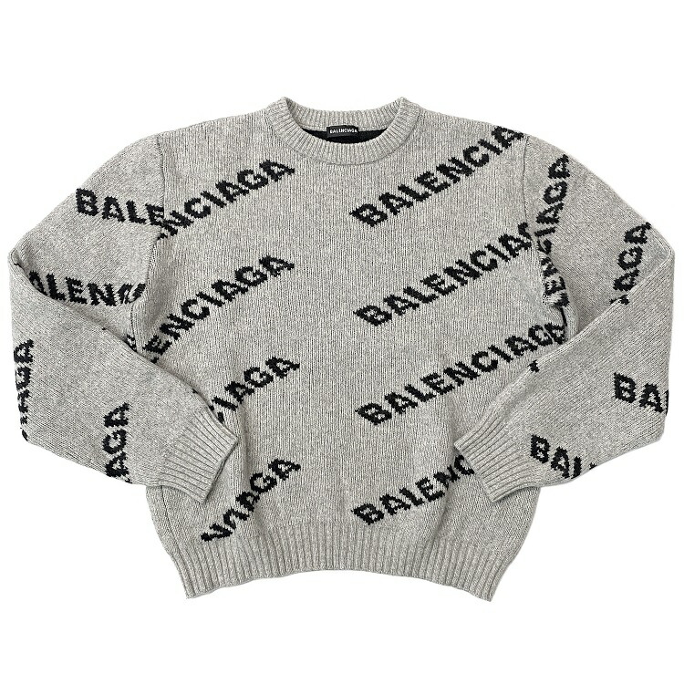 楽天市場】【送料無料】 バレンシアガ ロゴ ニット グレー ブラック