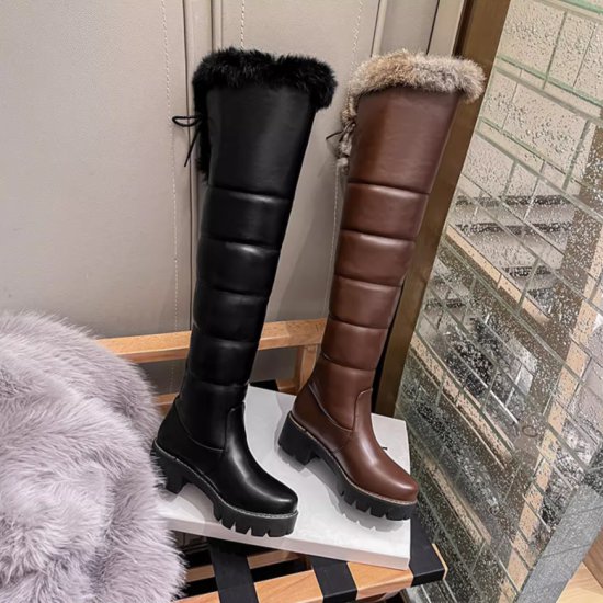 楽天市場】【取寄】ロングブーツ レディース ニーハイブーツ ファー