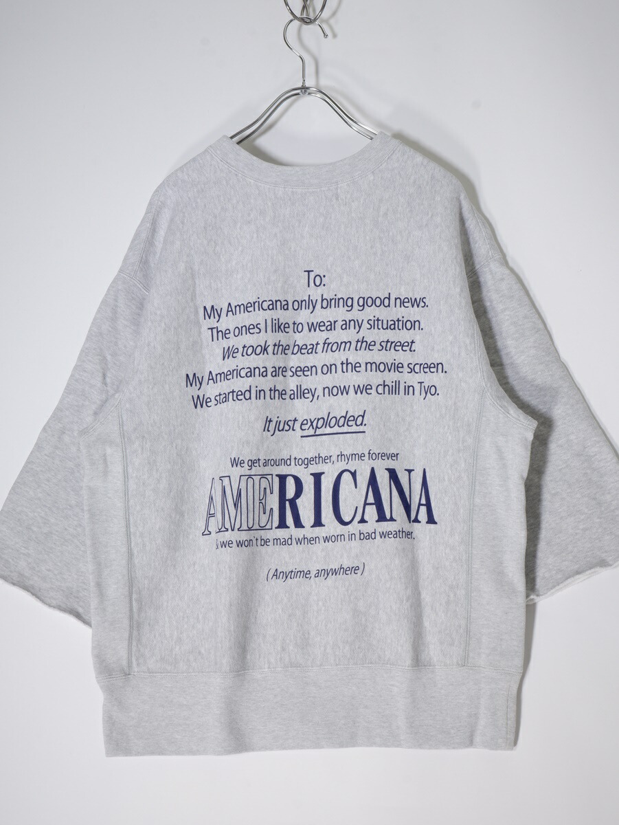 アパルトモン別注 Americanaハーフスリーブ スウェット カットオフ