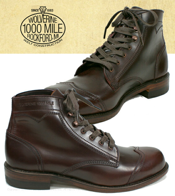 楽天市場】○○ WOLVERINE [ ウルヴァリン ] 1000 Mile Boots ブラウン
