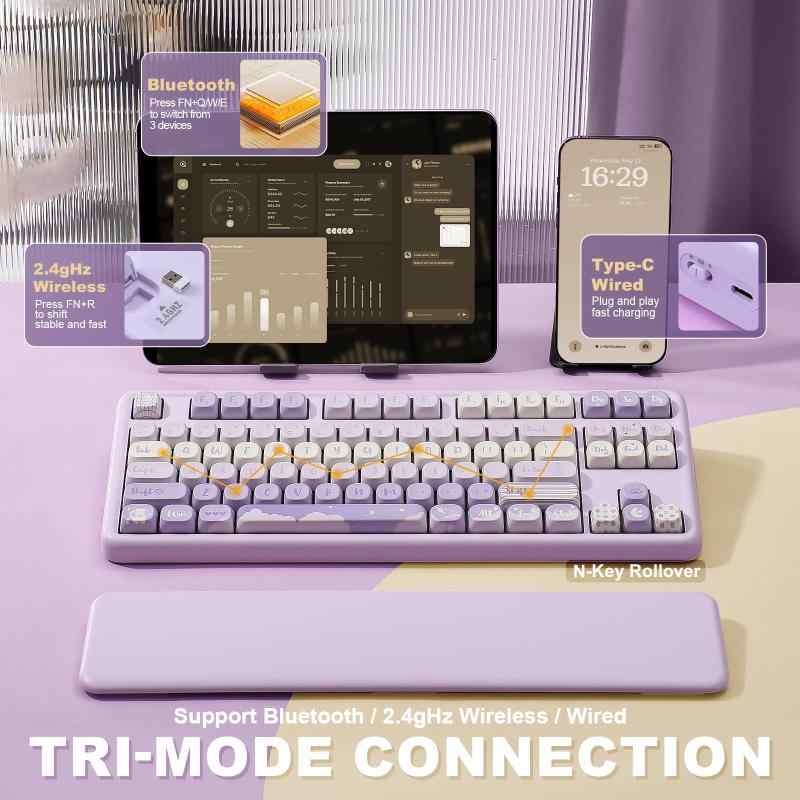 1点限り 512465 YUNZII B87 ワイヤレスメカニカルキーボード 1点限り