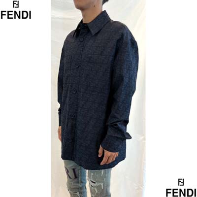 楽天市場】FENDI フェンディ 長袖シャツ メンズ トップス 総柄FFズッカ