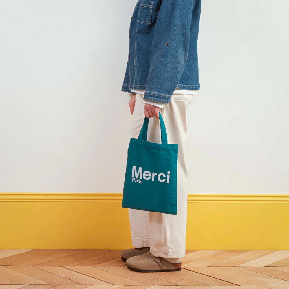 楽天市場】日本未発売【パリ直輸入】Merci cotton Tote Bag - Bleu