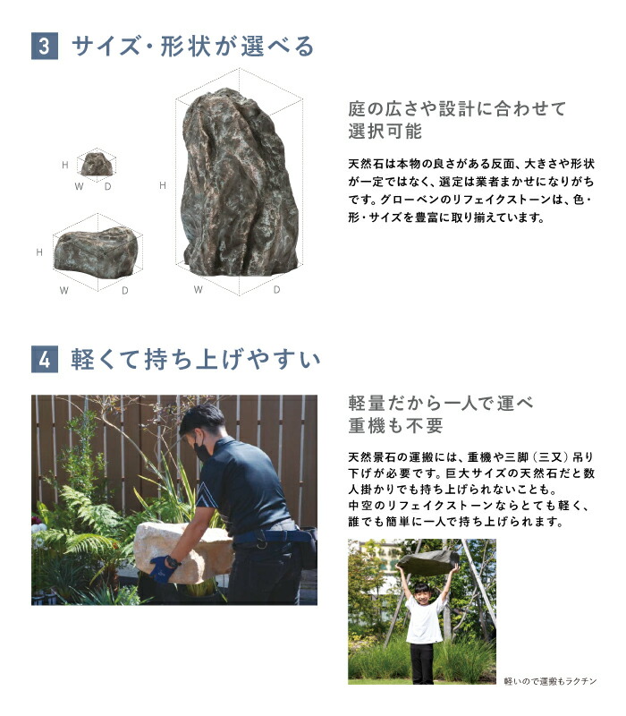 楽天市場】グローベン 人工庭石 リフェイクストーン 飛石 4 サンド