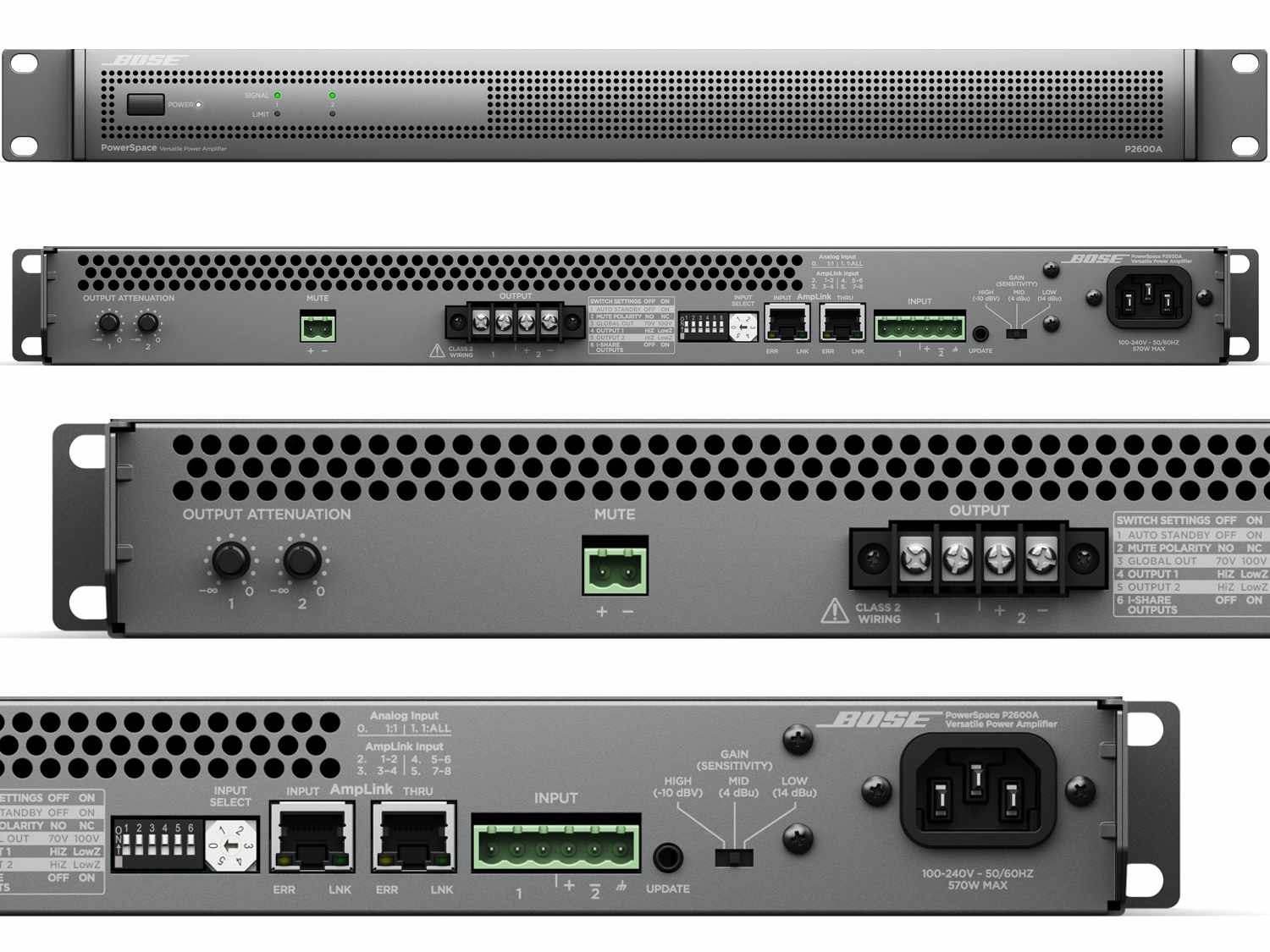 楽天市場】BOSE ボーズ P2600A ◇ パワーアンプ 600W × 2ch 、1200W