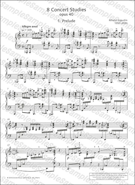 楽天市場】楽譜 カプースチン／8つの演奏会用練習曲 Op. 40(ED 22659