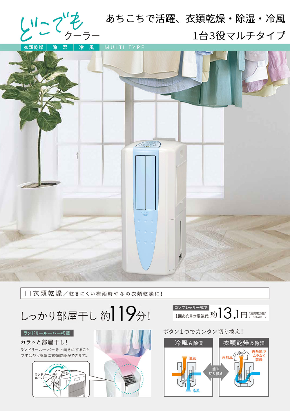 楽天市場】コロナ どこでもクーラー 2025年製 冷風 衣類乾燥機 除湿機
