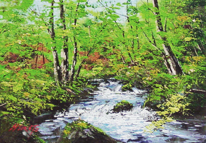 楽天市場】西村拡人『奥入瀬川』油絵・油彩 SM（サムホール） : 内田画廊