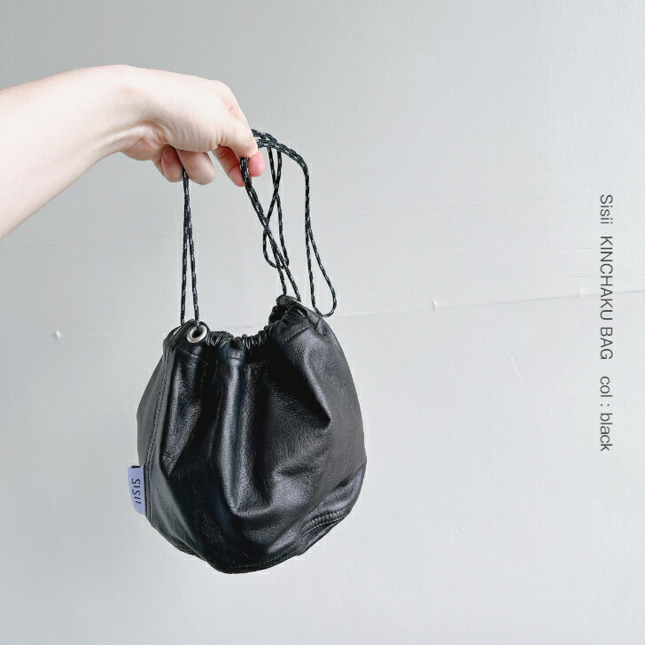 楽天市場】Sisii 【KINCHAKU BAG】 レザー巾着バッグ ドローストリング