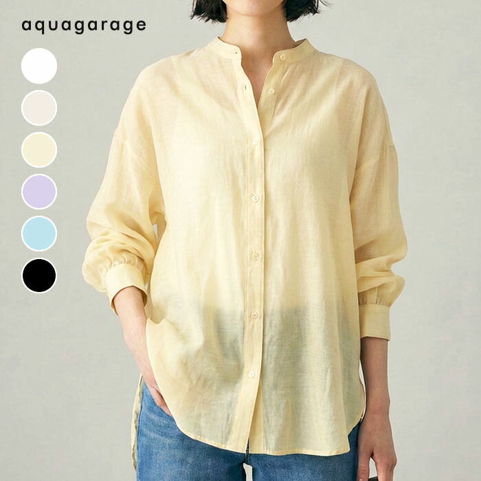 楽天市場】クーポンで最大30％OFF□ ブラウス バンドカラーロング