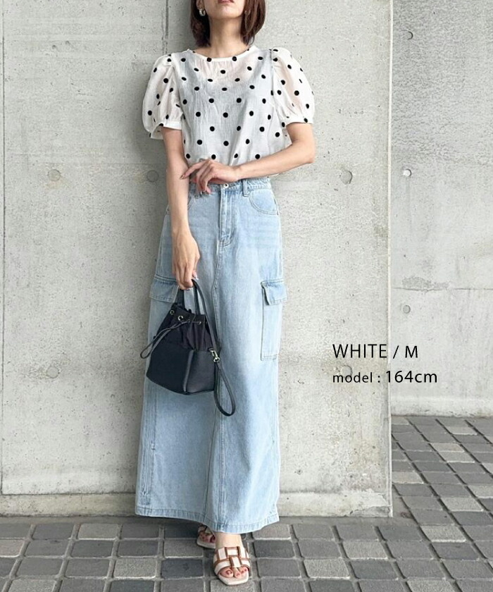 楽天市場】クーポンで最大30％OFF□ ドット柄パフスリーブシアー