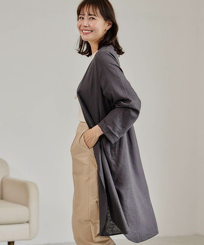 楽天市場】クーポンで最大30％OFF□ リネン風ロングカーディガン M L