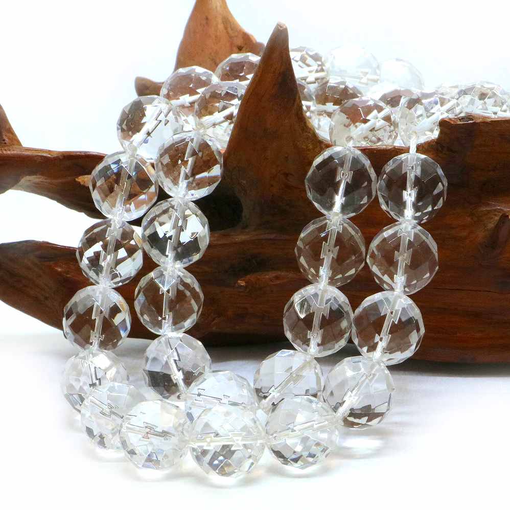 楽天市場】水晶 クリスタル【カット】14mm 数珠 天然石 ブレスレット