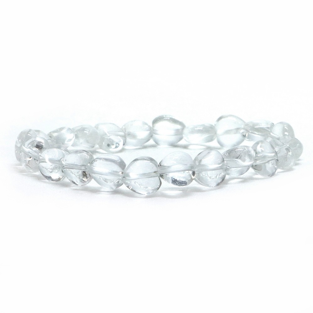 さかい‼️ハートの水入水晶とホワイトトパーズのブレスレット 最高品質