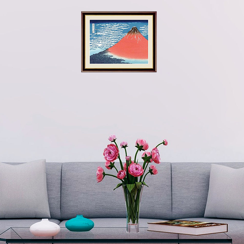 楽天市場】絵画額 富士山 額絵 葛飾北斎 凱風快晴 赤富士 額飾り 42cm