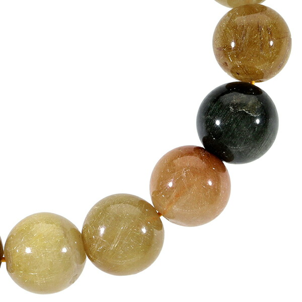 楽天市場】ミックスルチルクォーツ ブレスレット 11mm 18cm メンズM