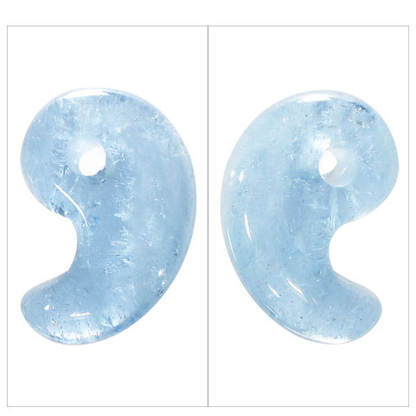 楽天市場】アクアマリン 勾玉 縦約1.6cm 3月 誕生石 天然石