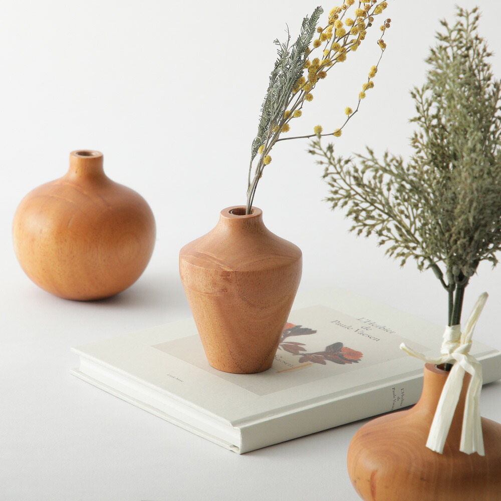 楽天市場】一輪挿し 木 木製 かのりゅう ＋Na KAKI マホガニー HACHI