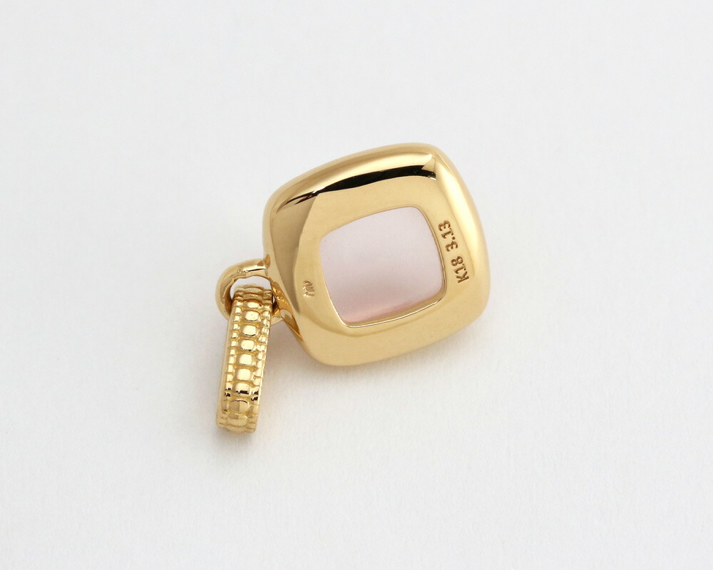 楽天市場】K18 K10 ローズクォーツ ネックレスチャーム送料無料 10金