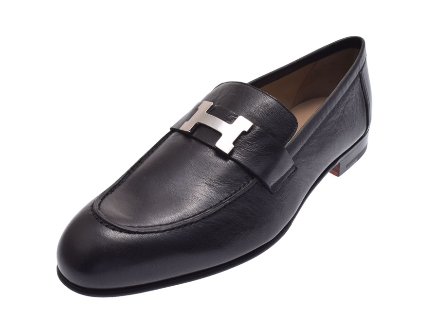 楽天市場】エルメス モカシン パリ H金具 黒 サイズ42 メンズ
