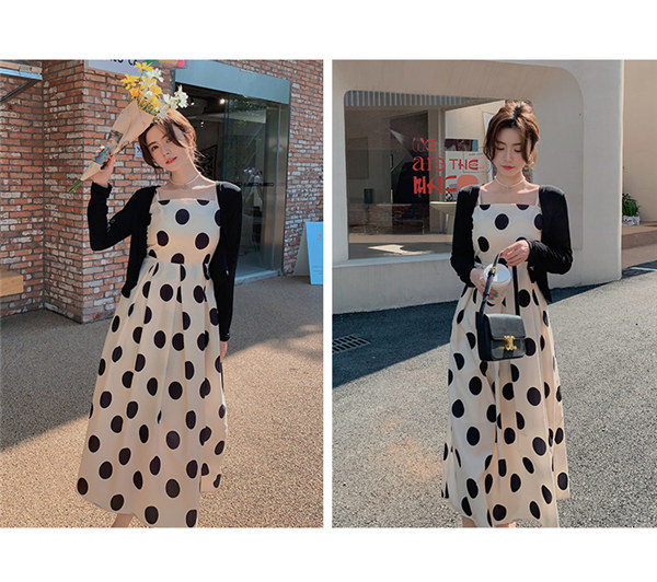 楽天市場】ワンピース 綿 水玉柄 スクエアネック ぽっちゃり 2点セット